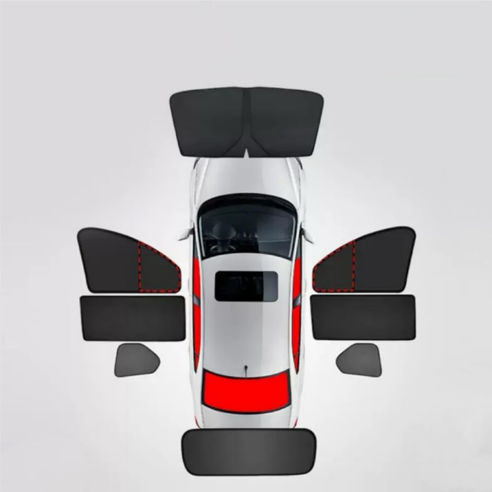 Car Window Sun Shade for XIAOMI SU7 Embedded Privacy Curtains 100% Block Light for Breastfeeding and Changing Clothes etc,Front Windshield+Rear Windshield+6 Side Windows