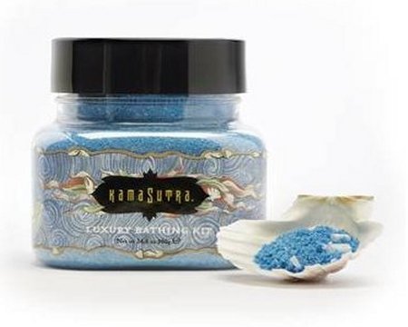 ss Kama Sutra Treasures of The Sea Bath Salts Kit with Sea Shell Scoop - Ocean of Azure Blue.