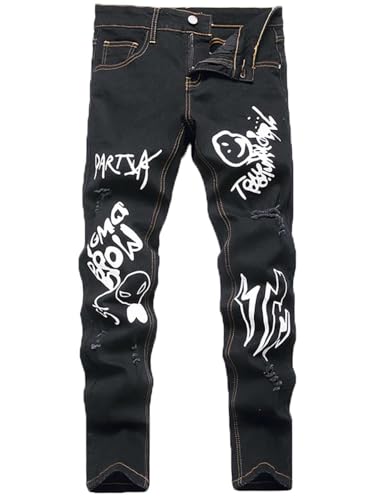 Boy's Jeans Pants Kids Ripped Skinny Jeans Casual Slim Fit Denim Jeans Trousers