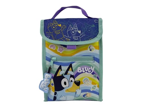 Cypbrands- Bluey, Bolsa Merienda, Bolso, Tartera, Lonchera, Fiambrera, Táper, Color Azul, Producto Oficial