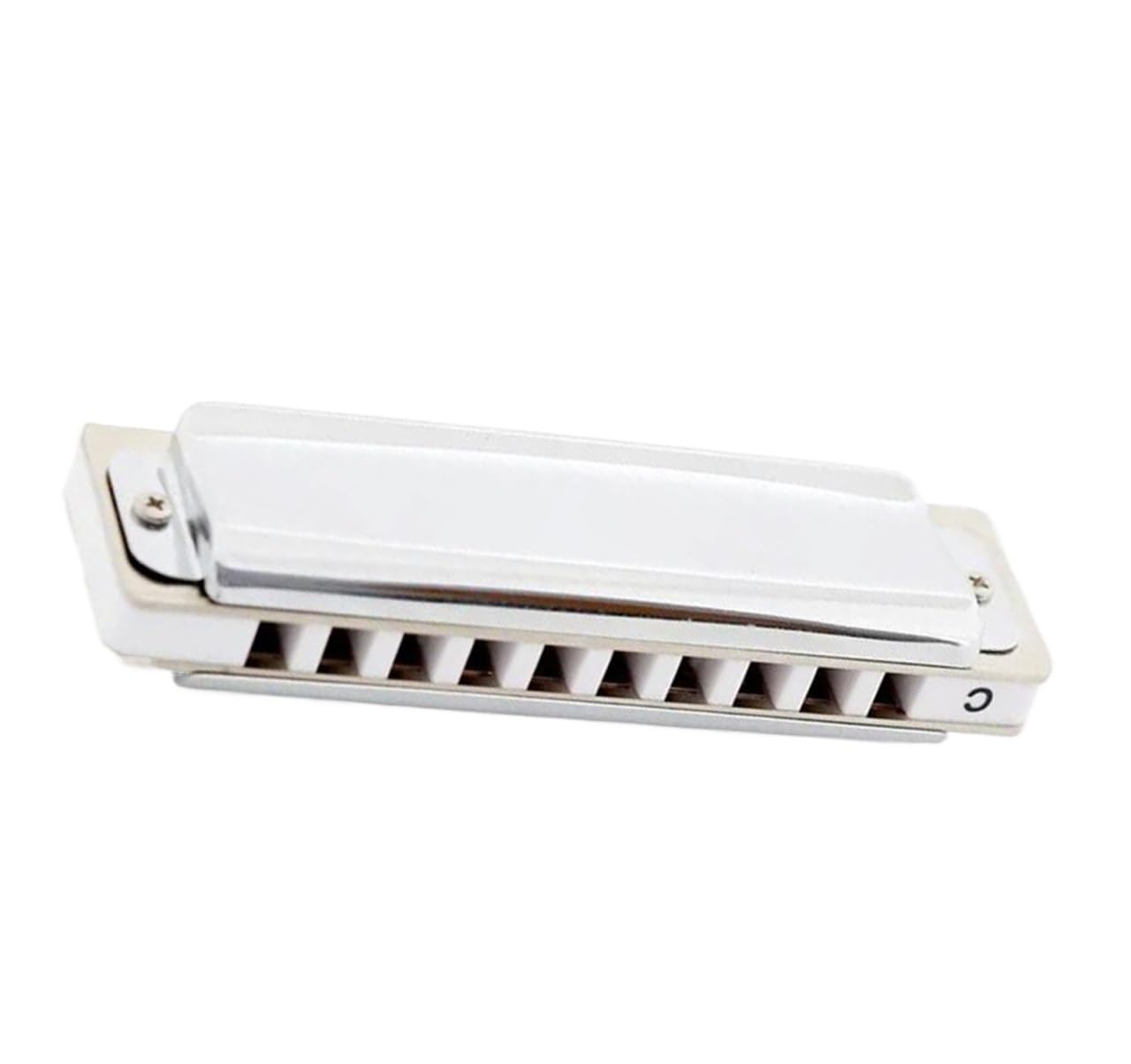 Instrument Harmonijkowy 10-dołkowa harmonijka Blues Harp Diatoniczna Klucz C Srebrny Kolor Pokrowiec Do Występów Gracza(Gb)