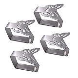 Aliotech 4pcs Butterfly Shape Stainless Steel Silver Thickened Strong Cloth Clip Tablecloth Clamp...