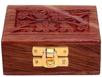 The Rapid Maturation Wooden Small Storage Box for Jewellery/Gifts/Showcase (Pack Of 1) (Size – 9 x 6.5 x 4 Cm) JEWELLERY Vanity Box (Brown)