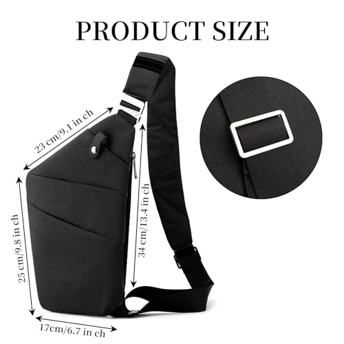 Image of Anti Theft Crossbody Bag,Sling Bag for Women Men,Multi-pocket Chest Shoulder Bag for Travel, Sport, Work