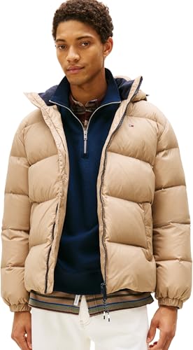 Tommy Jeans Cazadora acolchada Hombre Essential Down Jacket cálida, Beige (Coastal Taupe), 3XL