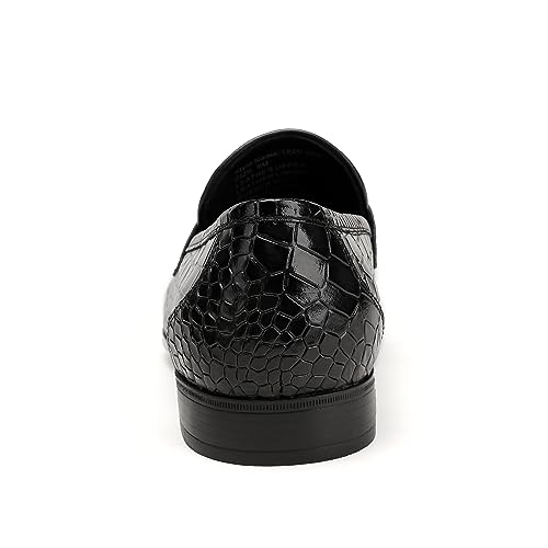 Image of Classic Leather Dress Shoes for Men, Premium Alligator Printed Bussiness Dress Slip on Loafer for Mens