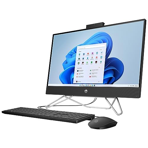 Image of HP 2023 24 23.8 inch FHD Business All-in-One Desktop Computer, 12th Gen Intel 10-Core i7-1255U, 4GB DDR4 RAM, 512GB PCIe SSD, WiFi 6, Bluetooth 5.2, Keyboard & Mouse, Windows 11 Pro, BROAG Cable