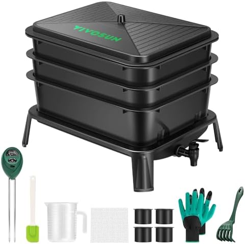 Amazon.com : 2 PCS Compost Bin Outdoor, Inground Worm Farm Compost Bin ...