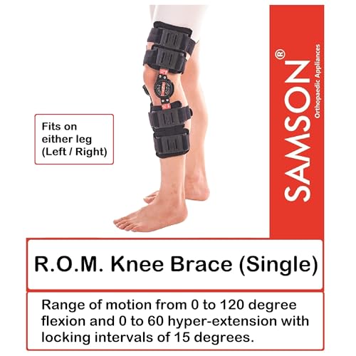 Image of Samson R.O.M. Adjustable Knee Brace for Multiple Orthopedic Problems like Tendon or Ligament Injuries, ACL or PCL Injuries, Osteoarthritis of Knee, Post-Op Rehabilitation (Universal Size) (1 Piece)