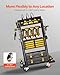 VEVOR 4-Tier Tool Organizer Cart with Charging Station, 8 AC Outlet, Floor Stand Rolling Drill Holder and Tool Battery Storage Rack on Wheels, Garage Floor Rolling Storage Cart for Workshop, Garage