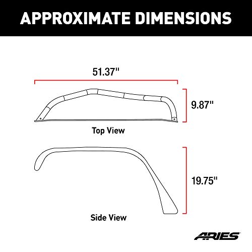 Aries 1500201 Black Aluminum Front Jeep Wrangler Jk Fender Flares #TOP1
