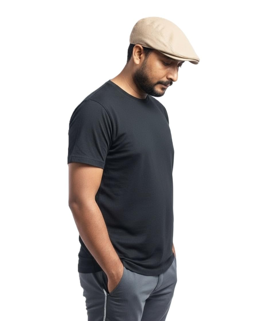 atabz Golf Caps, Flat Brim Style Vintage Golf Hats Cotton Iresh Hats for Men Cream Pack 1-picture-15
