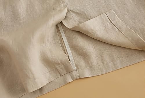 Womens Cotton Linen Skirt High Waisted Midi Skirt A Line Skirt with Pockets4