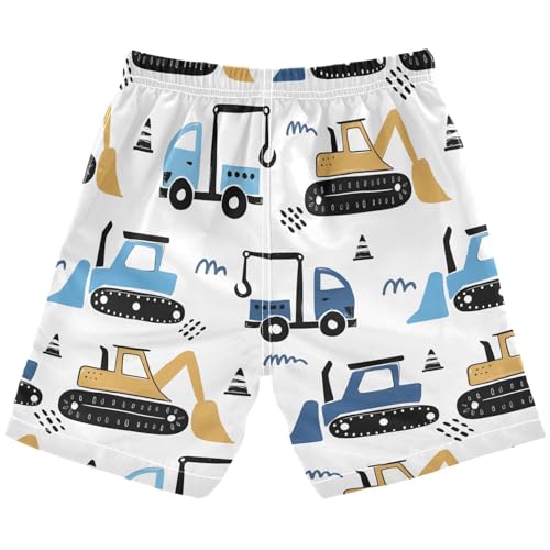 Cute Car Excavator Boys Swim Trunks Kids Toddler Beach Board Shorts Teen Quick Dry Suit2