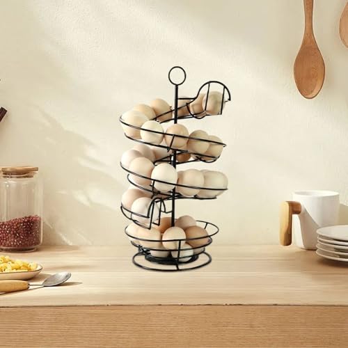 Organizador espiral para huevos con gran capacidad para tu cocina 3