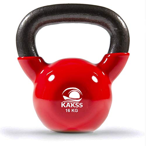 Kakss Vinyl Half Coating Kettle Bell for Gym & Workout (Size: (2KG, 4KG, 6KG, 8 KG, 10KG, 12KG, 14 KG, 16 KG, 18 KG, 20 KG, 24 KG, 28 KG, 32 KG, 36 KG, 40 KG) (Proudly Made in India)