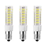 RAYHOO 3pcs E14 Base LED Light Bulbs 7W LED Light Equivalent to 60W Incandescent Bulb, E14 European Base Bulb, 75-2835-SMD LED Chipsets, Not Dimmable, 110-130V, White 6000K, 500LM