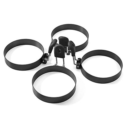 Picowe 4pack 3.5inch Egg Ring Egg Mold Omelet for Cooking Fried Egg Pancake Beefsteak etc, Non Stick, 304 Stainless Steel