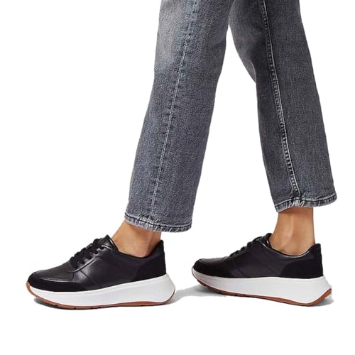 Image of FitFlop Women's F-Mode Leather /Suede Flatform Sneakers