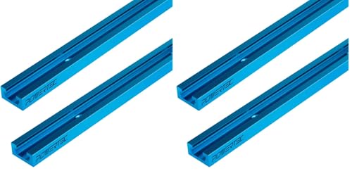 Image of POWERTEC 71119 36 Inch Double-Cut Profile Universal T-Track with Predrilled Mounting Holes, 4 Pack, T Track for Woodworking Jigs and Fixtures, Drill Press Table, Router Table, Workbench