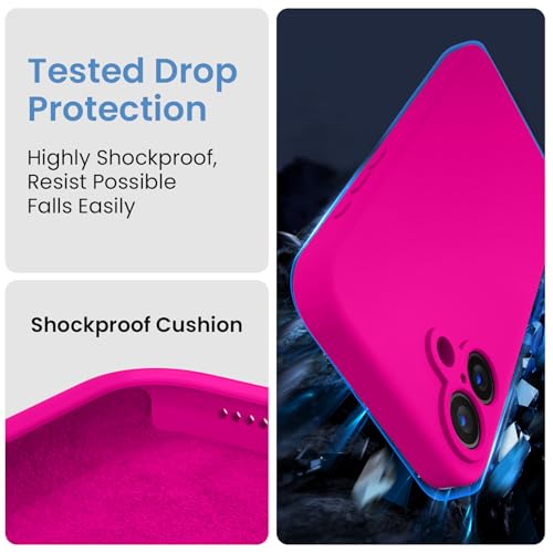 Image of FireNova Designed for iPhone 16 Plus Case, Silicone Upgraded [Camera Protection] Case, Soft Anti-Scratch Microfiber Lining Inside, 6.7 inch, Hot Pink