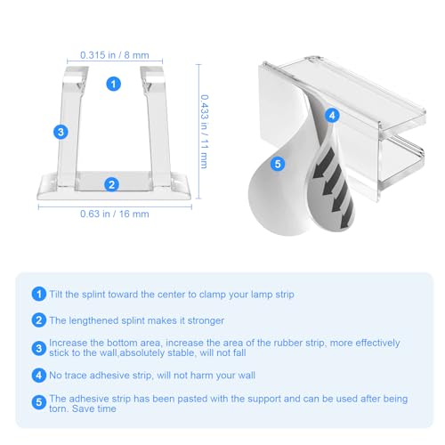Soportes para tiras LED neón solución adhesiva sin taladro 5