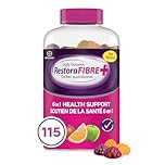 RestoraLAX RestoraFIBRE+ 6 in 1 Daily Prebiotic Fibre Supplement Gummies for Adults, Supports Health Benefits, including Regularity, Gentle Constipation Relief & Healthy Immune Function with Naturally Sourced Inulin (115 ea)