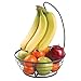 mDesign Frutera de metal con gancho para colgar racimos de plátanos – Cesta de frutas con soporte para plátanos para encimera – Prácticos fruteros de cocina para frutas y verduras – negro mate