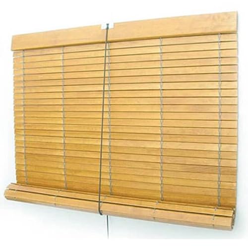 Persiana Alicantina Enrollable A Medida de Madera Pino Barnizada| Freno y Polea Metálicos | PERTONI TENDE (Alto 80cm X 90cm Ancho)