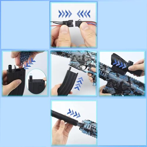 Image of Gel Ball Blaster Gun Automatic Gun for Kids-Adults High Speed Including Gel Balls for Kids and Adults Blue Color (Q5)