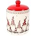 Angoily Christmas Cookie Jars, Christmas Cookie Jars with Lids, Gnome Candy Jar Ceramic Treat Container Tea Can with Lid for Holiday Christmas Decoration Living Room Centerpieces, Cookie Jar