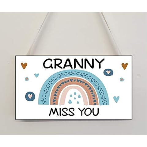 Decalarama Granny Rainbow Plaque Gift, Miss You, Positive Quote, Friendship Cover