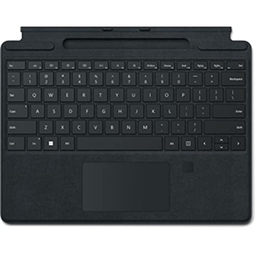 Microsoft Surface Pro Signature Keyboard con Lector de huellas dactilares (para Surface Pro 8, 9, X) (QWERTY Español) Negro (Reacondicionado)