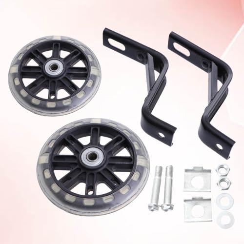 Ruedas de entrenamiento para bicicleta Mikinona con soporte de 18 pulgadas, estabilizadores auxiliares silenciosos con luz intermitente, color negro miniatura 6