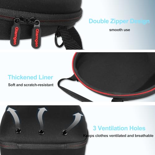 Hat Case for Baseball Caps, Hat Carrier Travel Case with One Black Baseball Cap and Adjustable Shoulder Strap, Hat Organizer Holder Bag for 6 Baseball Caps for Women and Men, Black