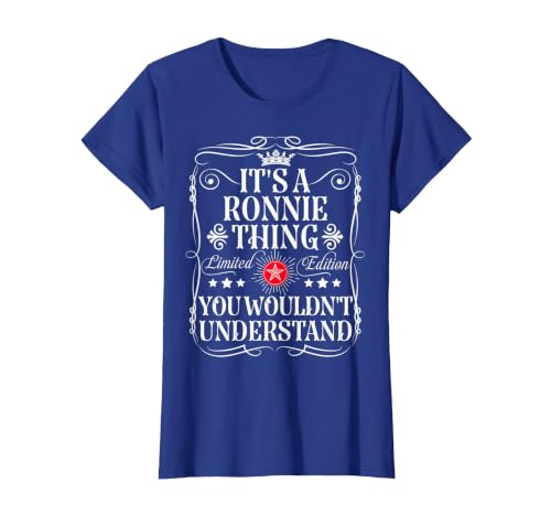Ronnie Name Its A Ronnie Thing You Wouldn't Understand T-Shirt, Women, Royal Blue, X-Large