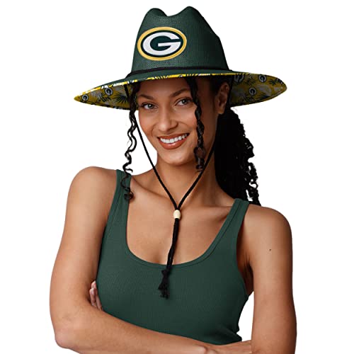 Image of FOCO Green Bay Packers NFL Team Color Straw Hat