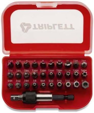 Triplett TSBK-001 Security Bit Kit 32-Piece Kit with 30 Industrial-Grade Bits for Tamper Proof Fasteners