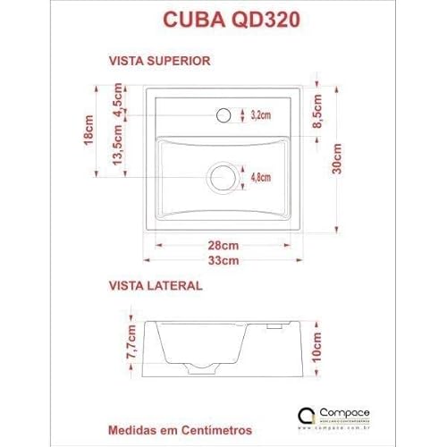Cuba para Banheiro Q32W Compace Branco