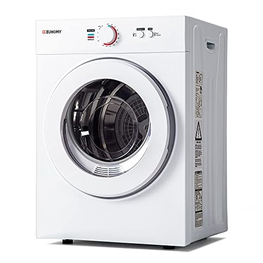 Euhomy Compact Laundry Dryer 1.8 cu.ft, Stainless Steel Clothes Dryers With Exhaust Pipe, Four-Function Portable Dryer For Apartments, Home, Dorm, White
