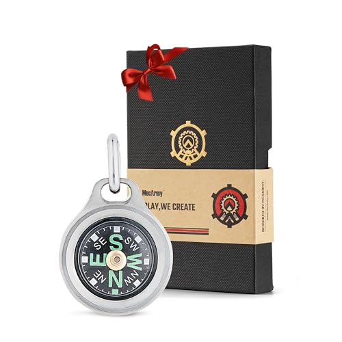 MecArmy CMP Mini-Compás de Titanio/Latón, lujoso compás de bolsillo para supervivencia – Regalo de padre a hijo, regalo de mamá/papá a hijo para graduación, cumpleaños