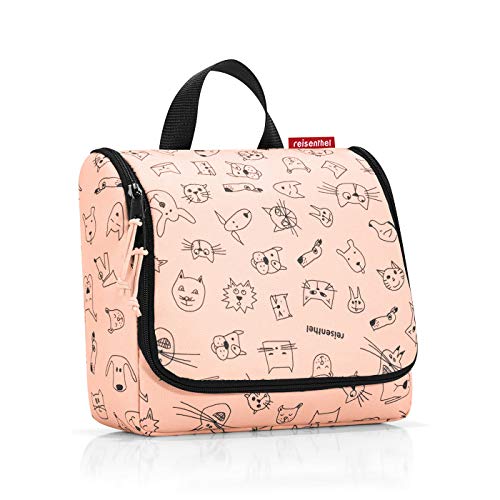 reisenthel toiletbag Kids Cats and Dogs Rose - praktischer Kulturbeutel mit Haken, wasserabweisendes Material