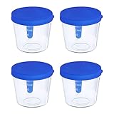 PATIKIL 40mL 4Pack Probenbecher mit Deckel Urinbecher mit Schraubverschluss Probebehälter Lecksicher Blau