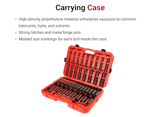 Image of TEKTON 1 /2 Inch Impact Socket Set, 87-Piece | SID92407