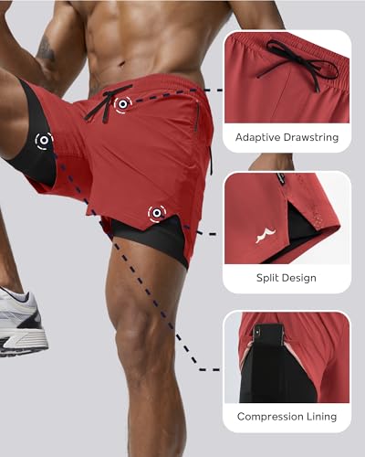 Image of maamgic Men's Athletic Running Shorts with Liner Ultra Lightweight Workout Shorts 5 inch / 7 inch
