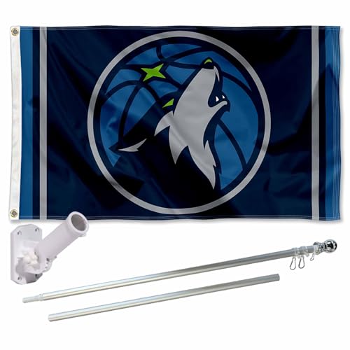 Kit drapeau Minnesota Timberwolves WinCraft pour décoration de terrasse