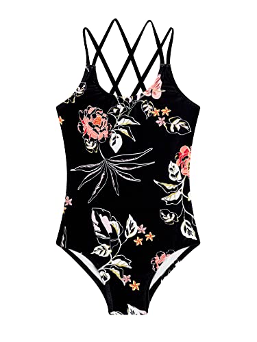 Image of Kanu Surf Girls' Reese UPF 50 Beach Sport Criss-Cross One Piece Swimsuit