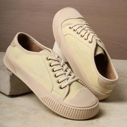 Image of YOHO Canvas CZ Sneakers for Women | Lightweight Casual Shoes | Everyday Comfort, Breathable Fit, Durable Grip Sole, Versatile Slip-On or Lace-Up Style, Trendy