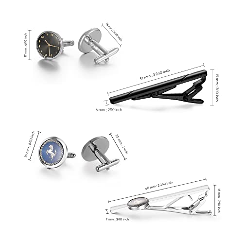Image of UJOY Mens Tie Clip and Cufflink Set 12 PCS, Shirts Necktie Bar Pins Cuff Link Buttons, Wedding Businesss Gift for Men
