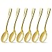 Posh Setting Plastic Mini Gold Spoons, 4 inch Gold Dessert Spoon Disposable, Small Plastic Spoons for Dessert, Tiny Little Appetizer Spoon Golden (80 Pack)